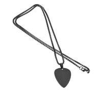 ibasenice Collier Femme Acier Inoxydable avec Pendentif Forme Médiator de Guitare Noir Chaîne Clavicule Mode et Bijoux pour Styles