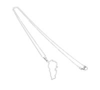 ibasenice Collier Liban Unisexe en Acier Inoxydable Ajouré Pendentif Carte du Liban Creux Chaîne Acier Inox 1 Pièce Bijou pour Homme et Femme Accessoire Mode Culturel