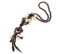 ibasenice Collier Long En Coque De Noix Et Bois Avec Pendentif Floral Bijou Bohème Pour Femme Léger Et Confortable Pour Plage Ou Usage Quotidien