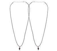 ibasenice Collier Magnétique pour Couples de Cœur 2 Pièces Cordons Noirs Pendentif Cœur Assorti Coffret Présent en Velours Gris Bijou D’Amour pour Cérémonie et Usage Quotidien