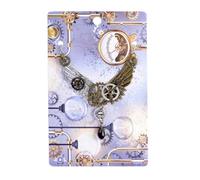 ibasenice Collier Pendentif Ailes D’ange Rouages Vintage Steampunk Argenté
