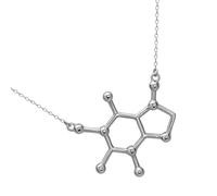 ibasenice Collier Pendentif Café en Alliage sans Danger Peau, Bijou pour Femmes et Adolescentes, Présent pour Amateurs de Café et Passionnées de Chimie, Style Minimaliste et Créatif