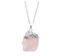 ibasenice Collier Pendentif Cristal Irrégulier Naturel Argent Accessoire de Mode Pierre de Chance pour Femme Bijou Élégant pour Cadeau Anniversaire et Occasions Spéciales