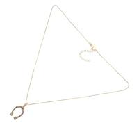 ibasenice Collier Pendentif Fer à Cheval pour Femme Doré Micro-zirconium Chaîne Élégante Bijou Soirée Fête Présent Anniversaire
