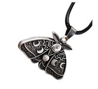 ibasenice Collier Pendentif Gothique Pour Hommes Et Femmes En Alliage Décoratif, Style Lépidoptère De Nuit, Bijou Fantaisie, Usage Quotidien Et Soirées, Finition Métallisée, Taille Unique