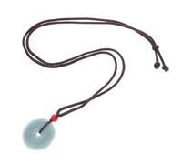 ibasenice Collier Pendentif Jade Naturel Sculpté Amulette Feng Shui Verte avec Motifs Uniques Bijou Élégant pour Femmes Cadeau Anniversaire ou Fête