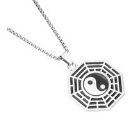 ibasenice Collier Pendentif Tai Chi Yin Yang en Acier Titane, Collier de Pull Long Unisexe, Bijou Mode pour Hommes et Femmes, Accessoire Léger et Résistant, Présent les Styles