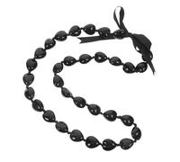 ibasenice Collier Perles Acrylique Noir pour Fête Remise Diplôme Accessoire Luau Floral Ornement Photo pour Célébration Universitaire