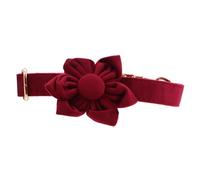 ibasenice Collier pour Chien Rouge avec Fleur Amovible Réglable et Confortable pour Chiens Petits à Grands Accessoire Adorable