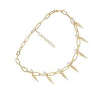 ibasenice Collier Ras du Cou Conique Doré Créatif en Métal Plaqué Or Élégant Femme Fête Quotidien Pendentif Court