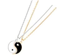 ibasenice Colliers Assortis Pour Couples Yin Yang Tai Chi En Acier Inoxydable, Pendentifs Bicolores Argenté Et Or, Bijoux Unisexes Pour Relation Amoureuse Et Mariage, Taille Standard