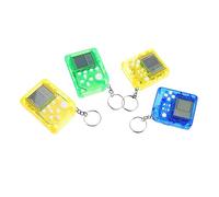 ibasenice Console de Jeux Portable Porte-Clés Mini Jeu Électronique 4 Pièces Effets Sonores et Lumière Clignotante Jouet Pendentif Puzzle pour Garçon et Filles Développe Réflexes et