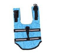 ibasenice Costume De Chiens Teckel Réfléchissant Manteau De Chien avec Bouée De Sauvetage Réglable pour Chien Chiots Petit Race Bleu Maille Respirante en Sandwich