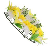 ibasenice Couronne Commémorative Funéraire en Fleurs Artificielles de Soie Jaune, Guirlande Décorative Facile à Entretenir, Texture Réaliste pour Activité de Deuil Couleur Couleur Aléatoire
