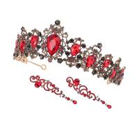 ibasenice Couronne Mariage Baroque avec Pierres Scintillantes et Boucles d'Oreilles Assorties Bijoux Tête Mariage Étincelants pour Mariée et Demoiselle d'Honneur Élégants pour Soirées et