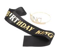 ibasenice Couronne Royale Élégante pour Homme Écharpe Noire en Polyester et Plastique, Facile à Porter et Solide, pour Décorations D'anniversaire et Bals de Fin D'année