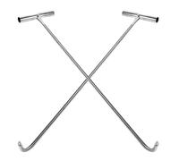 ibasenice Crochet en T en Acier Inoxydable 2 Pièces, Facile à Utiliser, Solide, pour Levage de Portes et Couvercles de Regards, Finition Argentée Résistante