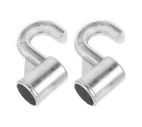 ibasenice Crochets en Alliage D'aluminium Épais 16mm pour Penderie, 2 Pièces, Support de Tige Robuste et Polyvalent pour Armoire Argentée