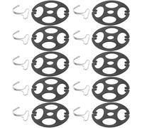 ibasenice Crochets Métalliques pour Housse de Siège Auto Lot 10 Crochets en Fer Solide avec 10 Plaques de Fixation Noires Accessoires de Remplacement pour Housses Automobiles, Clips