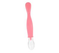 ibasenice Cuillère Garçon Fille Silicone Douce Double Tête Grattoir pour Purée et Alimentation Cuillère Souple Sans Adaptée Aux Premiers Repas Couleur Rose
