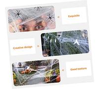 ibasenice Décoration Halloween Toile Araignée Extensible Lumineuse avec Araignées Faux pour Fête Effrayante Intérieur Extérieur Accessoire Prank Scène Halloween