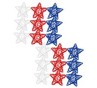 ibasenice Décorations Du Jour de Lindépendance Pièces Ornements en Rotin en Forme Détoile Décorations Suspendues en Forme Détoile Décoration Du 4 Juillet