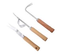 ibasenice Désherbeurs Manuels en Acier Inoxydable, Kit Jardinage 3 Pièces, Extraction Profonde des Racines pour Pelouse Et Parc, Outils Manuel De Désherbage Et Solide