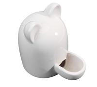 ibasenice Distributeur Automatique d'eau Design Cartoon Blanc en Céramique 100ml Oreilles de Chat Gamelle pour Cage d'animaux pour Hamster et Lapin