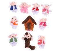 ibasenice Doigt Peluche Mouton et Loup Doux pour Garçon Fille Marionnettes Animales Amusantes Peluche Éducatif et Ludique pour Filles et Garçons