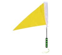 ibasenice Drapeau de Guide Scolaire Jaune 30X45 CM Mât Télescopique Réglable en Acier Inoxydable 1,2 M, Portable et Résistant à L’Eau pour Sorties Scolaires, Randonnée et Groupes en Plein