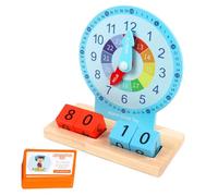 ibasenice Éducatif Horloge Bois Colorée pour Garçon Fille Ans Apprentissage du et Reconnaissance des Couleurs Matériel Pédagogique Préscolaire pour Développement Cognitif