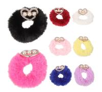 ibasenice Élastiques à Cheveux Élasticité, Ne Cassent Pas Cheveux Lot de 8 Duveteux en Peluche Accessoire Coiffure Fille Maison Voyages