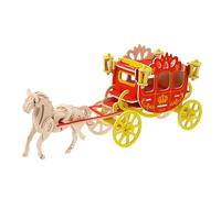 ibasenice Énigmes Scie Sauteuse Décoration Carrosse Royal Casse-tête De Calèche Suite 3D en Bois Tridimensionnel