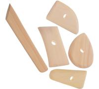 ibasenice Ensemble 5 pièces d'outils de Sculpture Argile Bois, Accessoires pour modelage et lissage, conçus pour Artistes et Amateurs en travaux de poterie