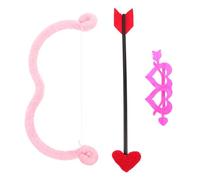 ibasenice Ensemble Accessoire Cupidon Saint-Valentin Arc et Flèches Cœur Lunettes Plume Rose Velours Doré Taille Unique Kit Cosplay pour Fête et Photobooth Romantique