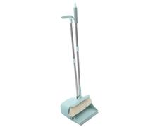 ibasenice Ensemble Balai et Pelle Acier Inoxydable Poils Souples, Grattoir Intégré, Conçu pour Usage Intérieur, Collecte des Poussières, Adapté au Domicile et Dortoir