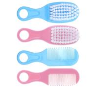 ibasenice Ensemble Brosses à Cheveux Bébé -né 2 Pièces, Brosse et Peigne Doux Bleu et Rose, Massage Cuir Chevelu, Fibres Souples, Kit Soin Cheveux Nourrisson pour Salle de Bain et Voyage