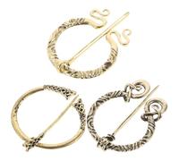 ibasenice Ensemble de 3 Broches Médiévales Vintage en Alliage Fermoirs pour Vêtements Épingles de Cape Style Ancien Motifs Serpent Spirale et Tressé Accessoires pour Châle et Foulard