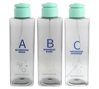 ibasenice Ensemble de 3 flacons ABC pour solution de remplacement pour appareil de soin du visage à l'oxygène, compatible avec les équipements de spa et d'esthétique, et contenant pour les