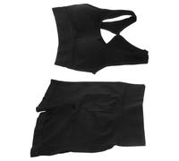 ibasenice Ensemble de Sport pour Femmes Noir Taille L/XL, Short de Yoga Respirant en Nylon Extensible, Tenue de Gym Élastique et Confortable pour Fitness, Pilates et Entraînement Quotidien