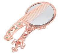 ibasenice Ensemble Miroir à Main Vintage et Peigne en Métal Léger Portable | 1 Set, Style Classique, pour Femmes et Adolescentes, Usage Bureau et Extérieur, Présent Mariage Anniversaire