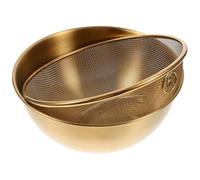 ibasenice Ensemble Passoire à Riz et Bol Mélangeur en Acier Inoxydable 22 Cm Tamis Fin, Rangement Pratique, pour Usage Quotidien et Camping en Plein Air