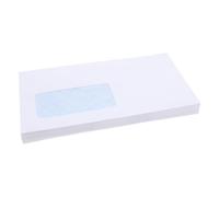 ibasenice Enveloppes de Sécurité en Papier Offset Blanc, Design Élégant 50 Pièces Auto-adhésives avec Fenêtre Gauche et Fonction D'auto-scellage pour Invitations et Courrier Professionnel