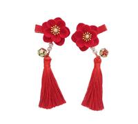 ibasenice Épingle à Cheveux Accessoire de Coiffure Style Chinois Rouge Facile à Clipser en Tissu pour Garçon et Filles Usage Quotidien