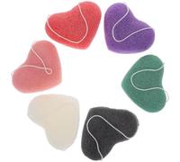 ibasenice Éponges Exfoliantes Nettoyage et Lot de 6 Visage en Forme Cœur pour Soins Quotidiens