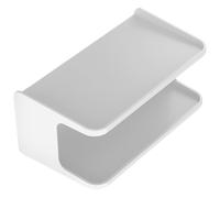 ibasenice Étagère Murale en ABS Blanc Double Couche Résistance à l'usure et Forte Capacité de Charge, Design Simple et Généreux pour Rangement Pratique pour Salle de Bain
