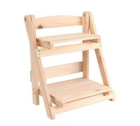 ibasenice Étagère Pliante Support de Rangement Rétro en Bois Massif à Deux Niveaux Design Simple et Fonctionnel pour Plantes et Livres, pour Balcon et Intérieur