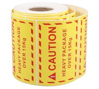 ibasenice Étiquettes D'avertissement Papier Couché Adhésif pour Colis Lourds, Autocollants de Prudence en Mouvement Jaune, Imperméables, Forte Adhérence, pour E-commerce et Logistique