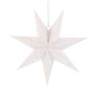 ibasenice Étoile en Papier à Sept Branches pour Décoration de Plafond et Fêtes, Lanterne Suspendue Blanche avec Design Artistique, Abat-jour en Papier pour Salon et Mariages