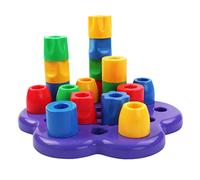 ibasenice Éveil Éducatif Empilable Forme Géométrique Blocs Colorés pour Apprentissage des Formes et Couleurs Jeu Interactif de Développement Cérébral pour Garçon Fille sous Supervision